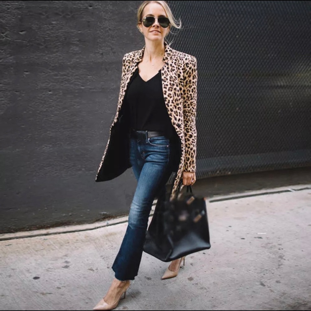 Stylish, Leopard Print, Long Jacket - Picture 1 of 8